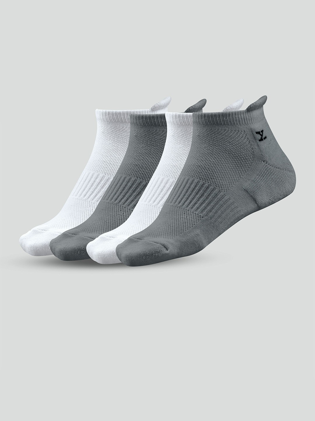

XYXX Men Pack Of 4 Ankle Length Cotton Socks, White