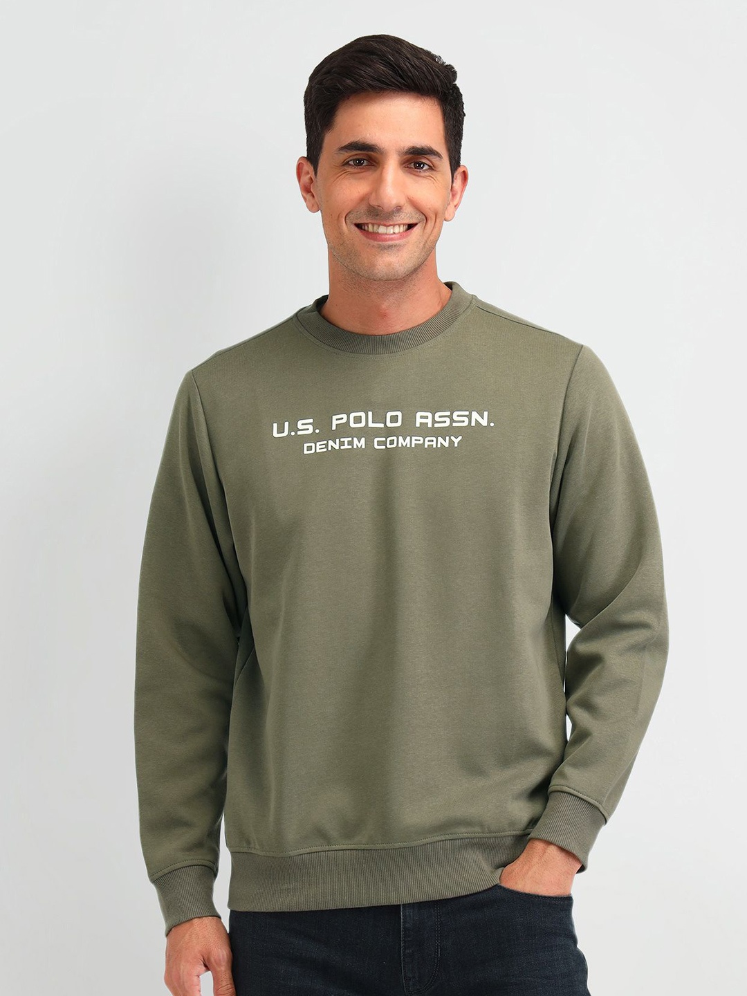 

U.S. Polo Assn. Denim Co. Men Printed Sweatshirt, Green