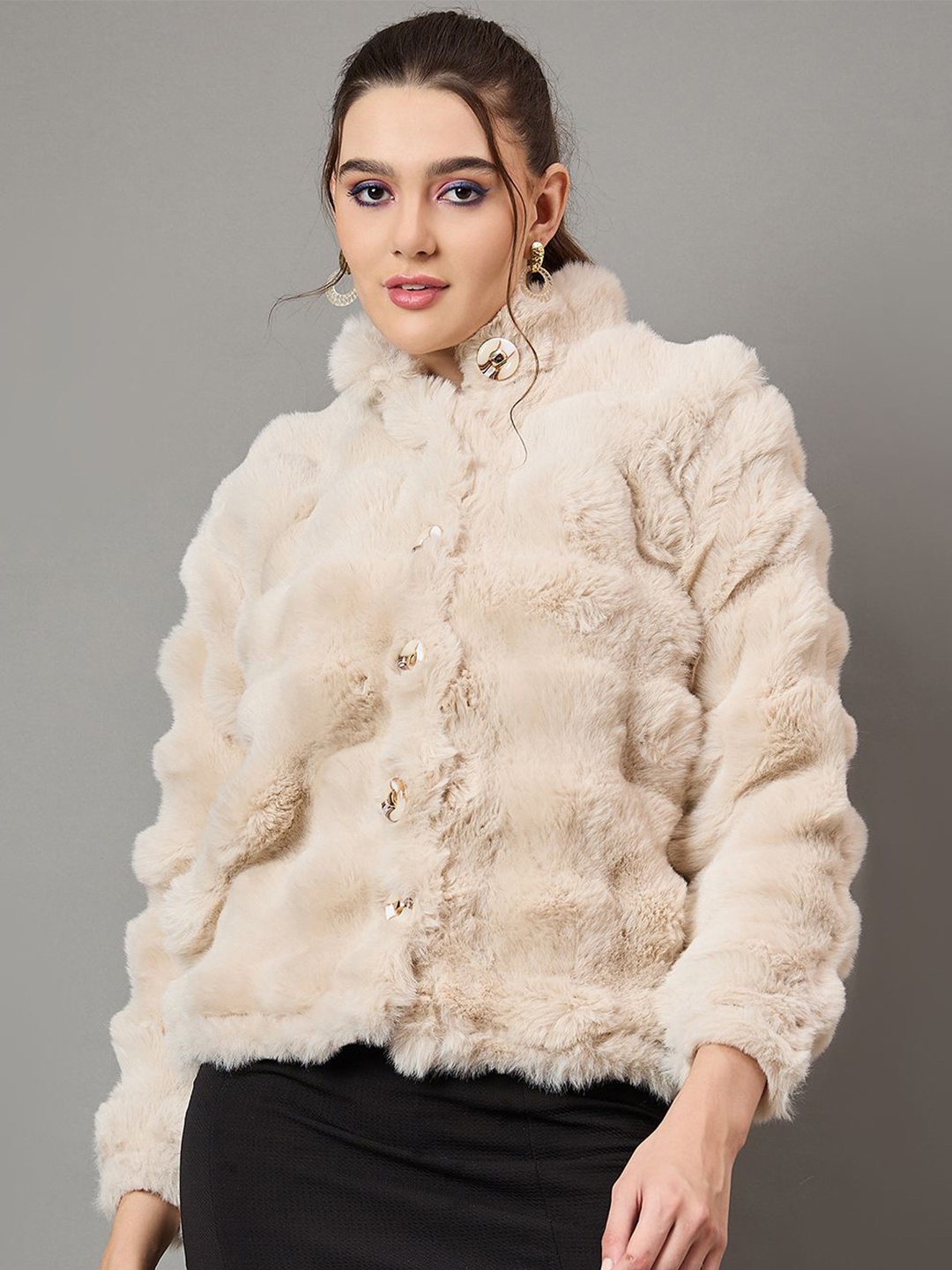 

KASMA Women Woollen Cardigan, Brown