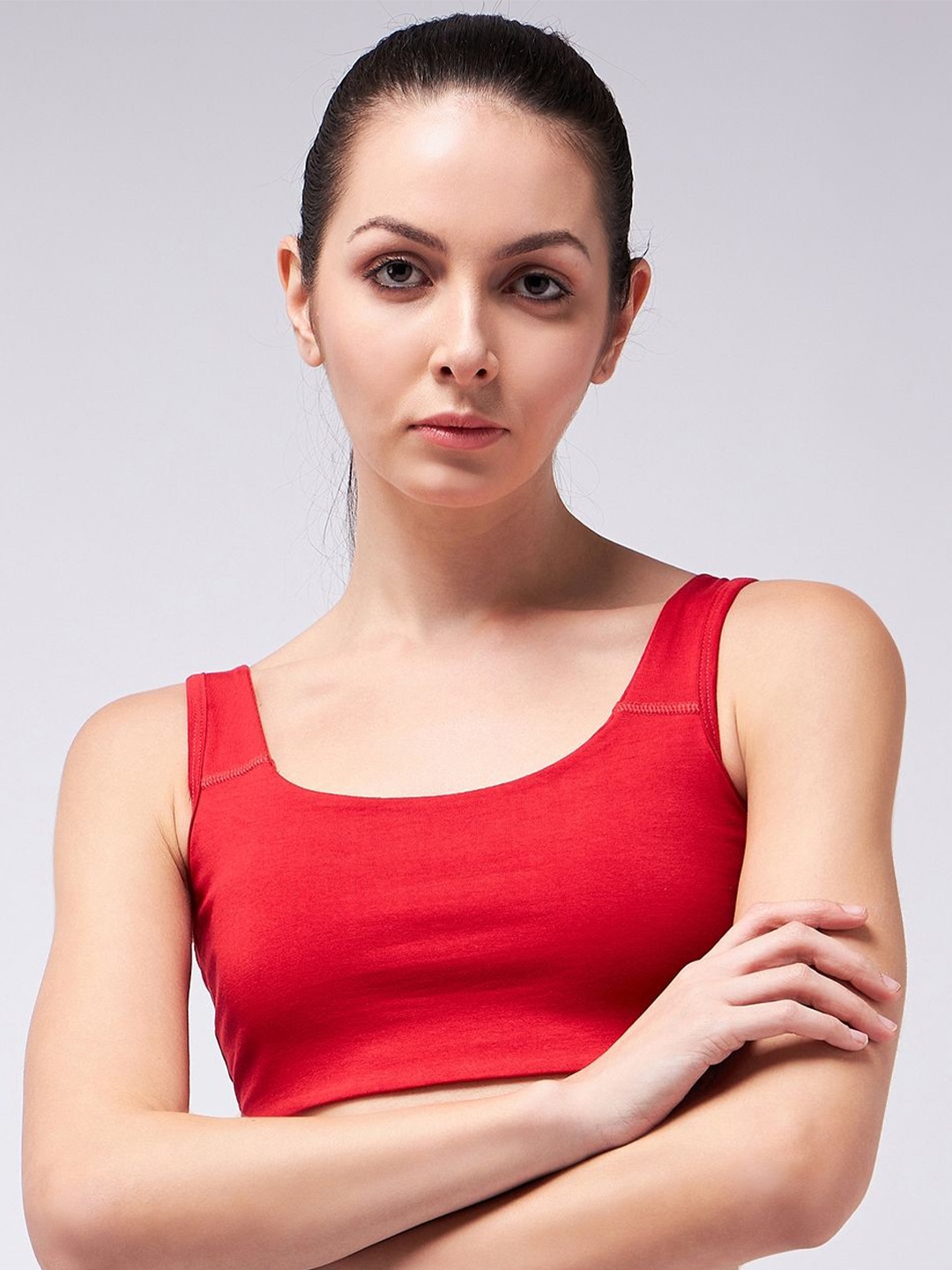 

COLOR CAPITAL Women Cotton Crop Top, Red