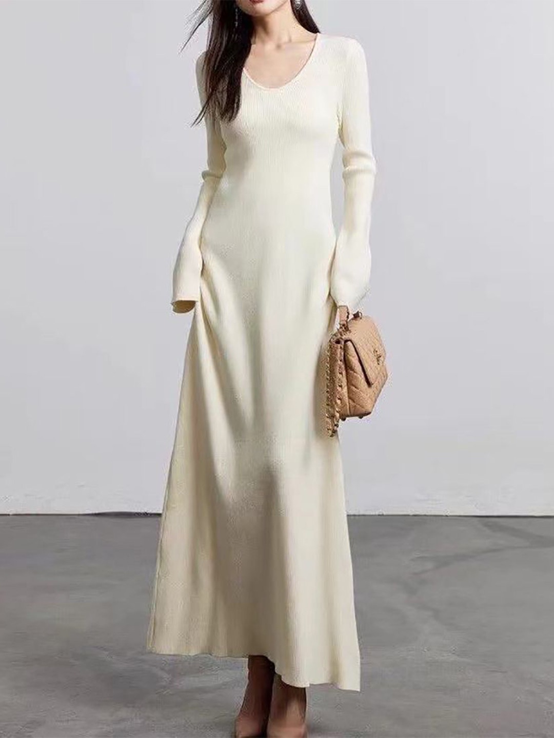 

StyleCast x Revolte Women Solid Maxi Dress, Beige
