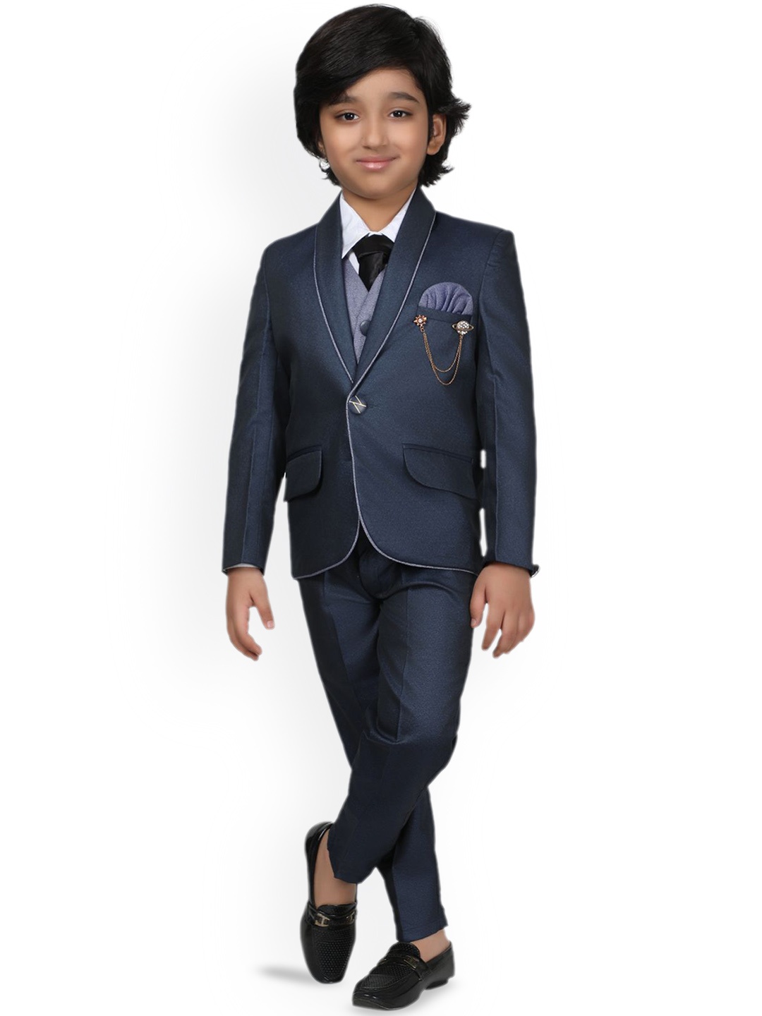 

BAESD Boys 5 Piece Single-Breasted Shawl Collar Party Suit, Purple