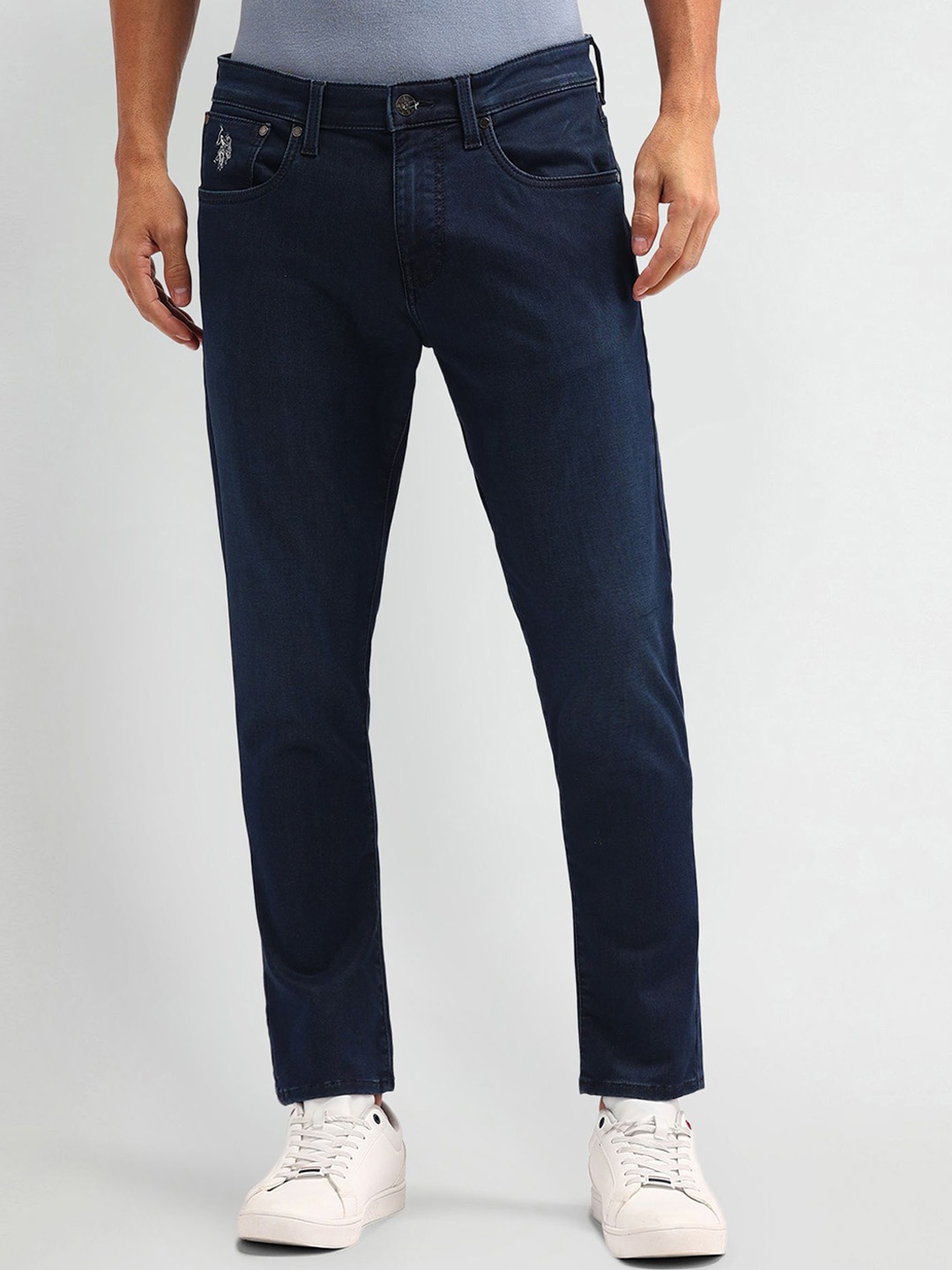 

U.S. Polo Assn. Denim Co. Men Narrow Tapered Fit Light Fade Mid-Rise Jeans, Blue