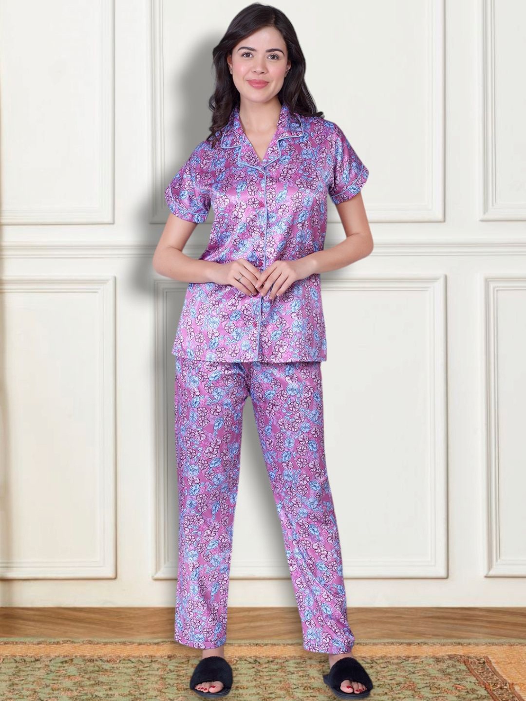 

THE DAILY OUTFITS Women Printed Night suit, Pink