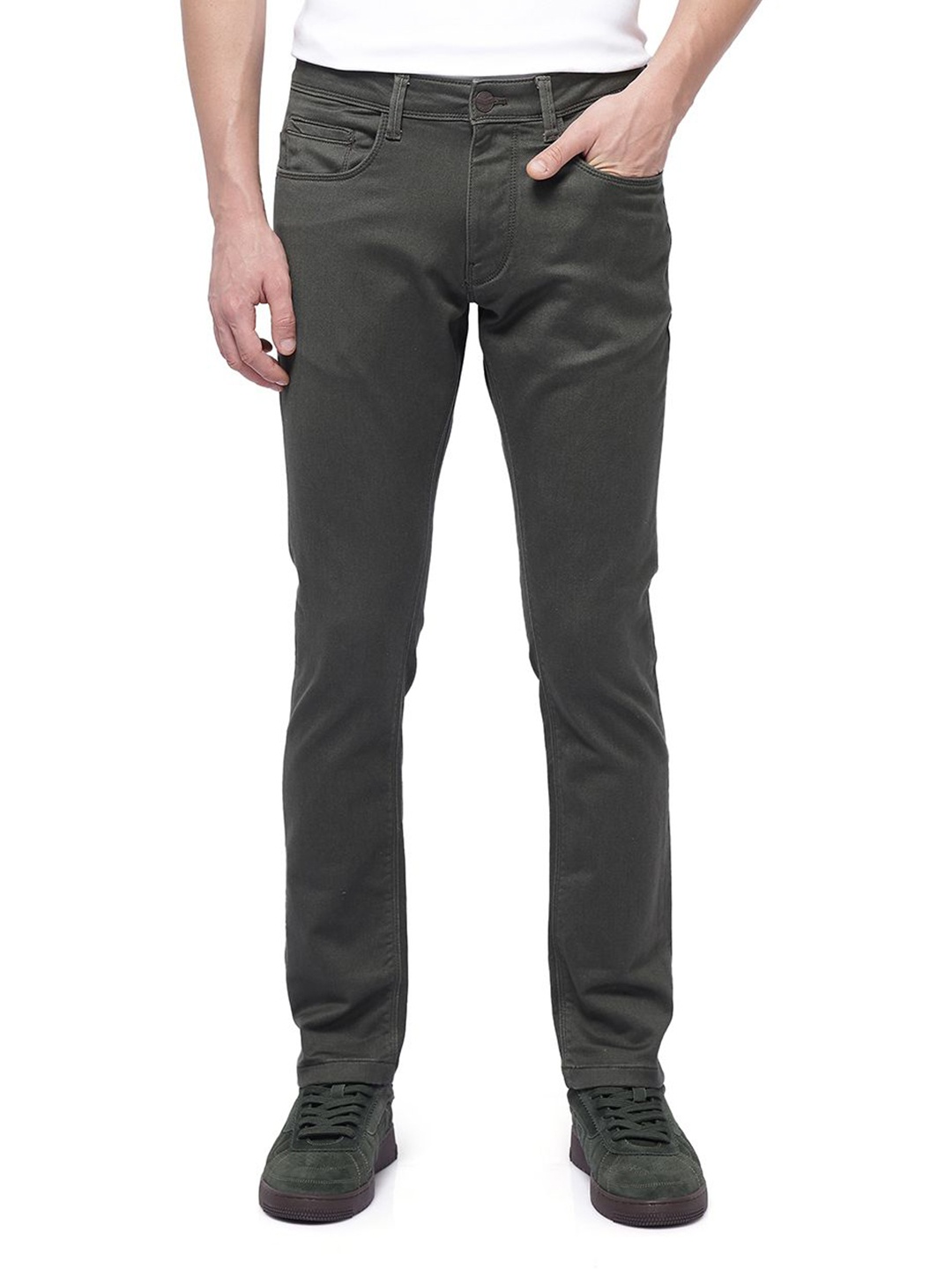 

RARE RABBIT Men Comfort Stretchable Jeans, Olive