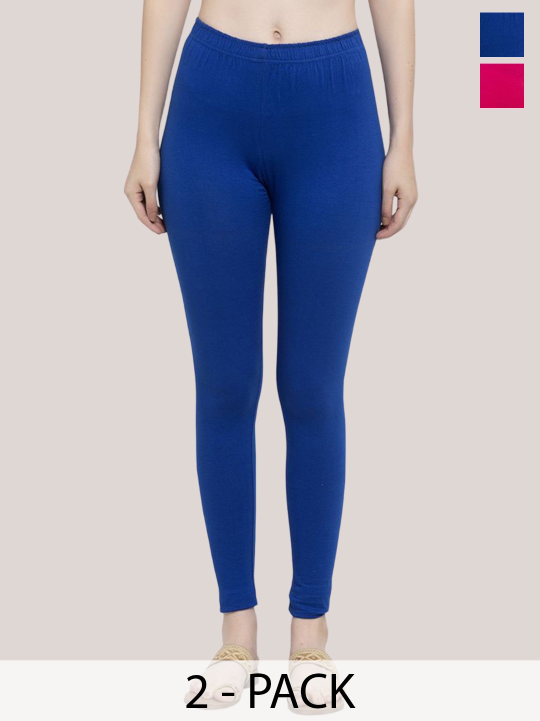 

Trend Level Women Pack Of 2 Mid-Rise Ankle-Length Leggings, Magenta