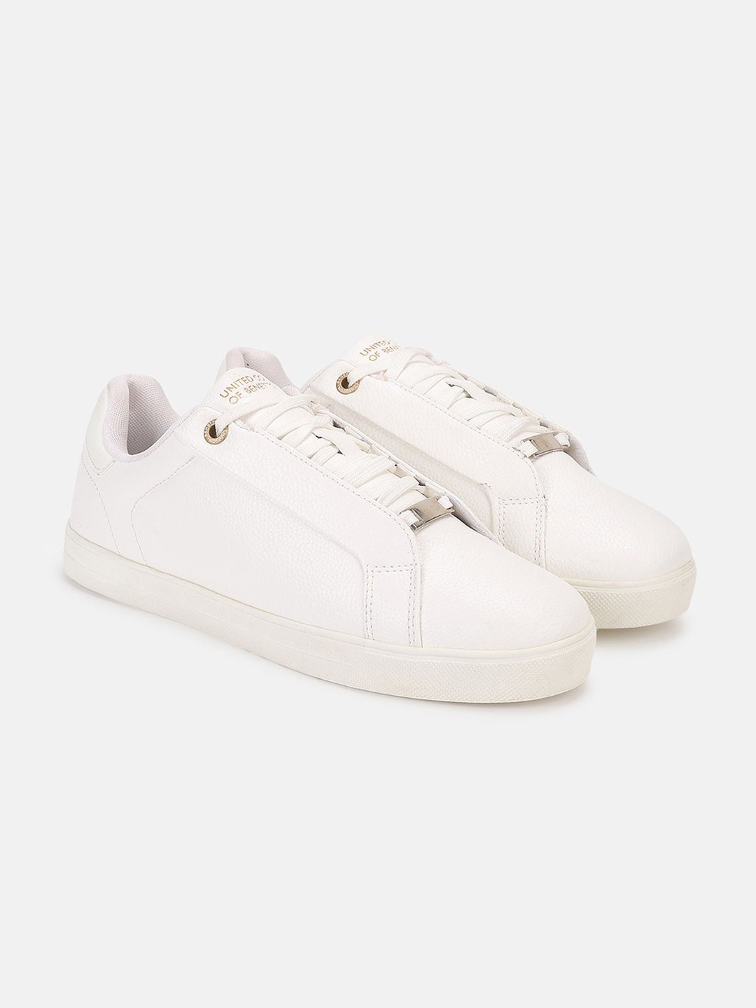 

United Colors of Benetton Men Textured Lace-Ups Casual Sneakers, White