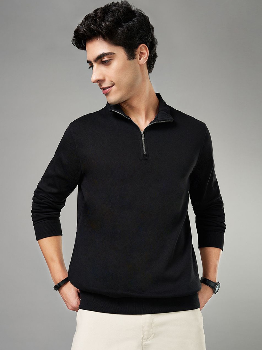 

BYFORD by Pantaloons Men Long Sleeves Sweatshirt, Navy blue
