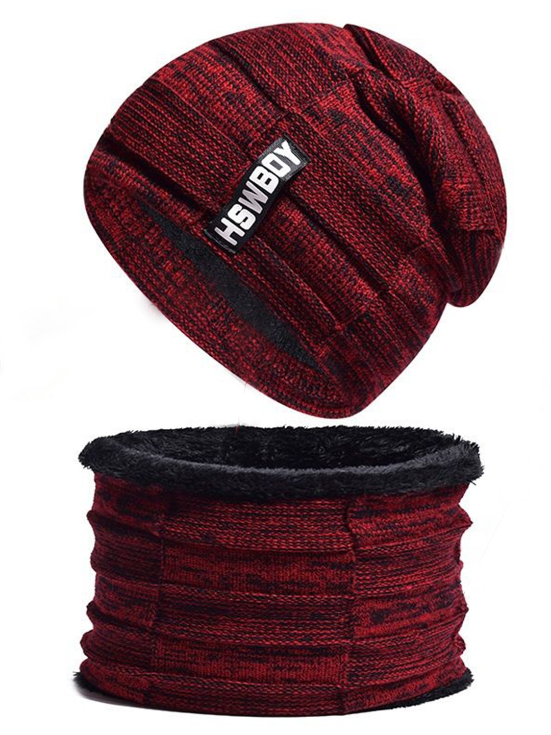 

Alexvyan Women Self Design Beanie, Red