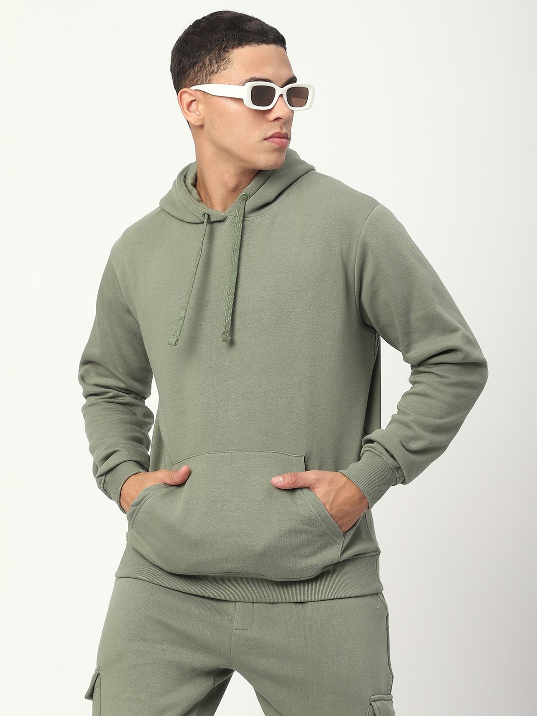 

R&B Men Hooded Sweatshirt, Olive