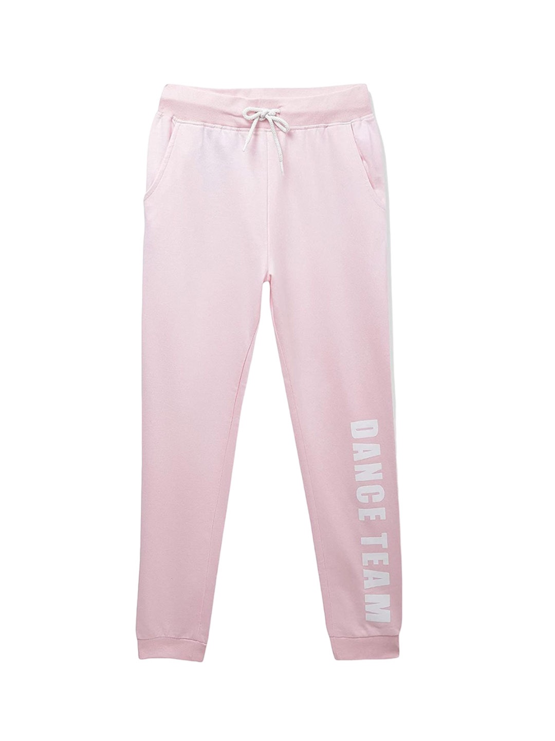 

BAESD Girls Typography Printed Regular Fit Jogger Trousers, Pink