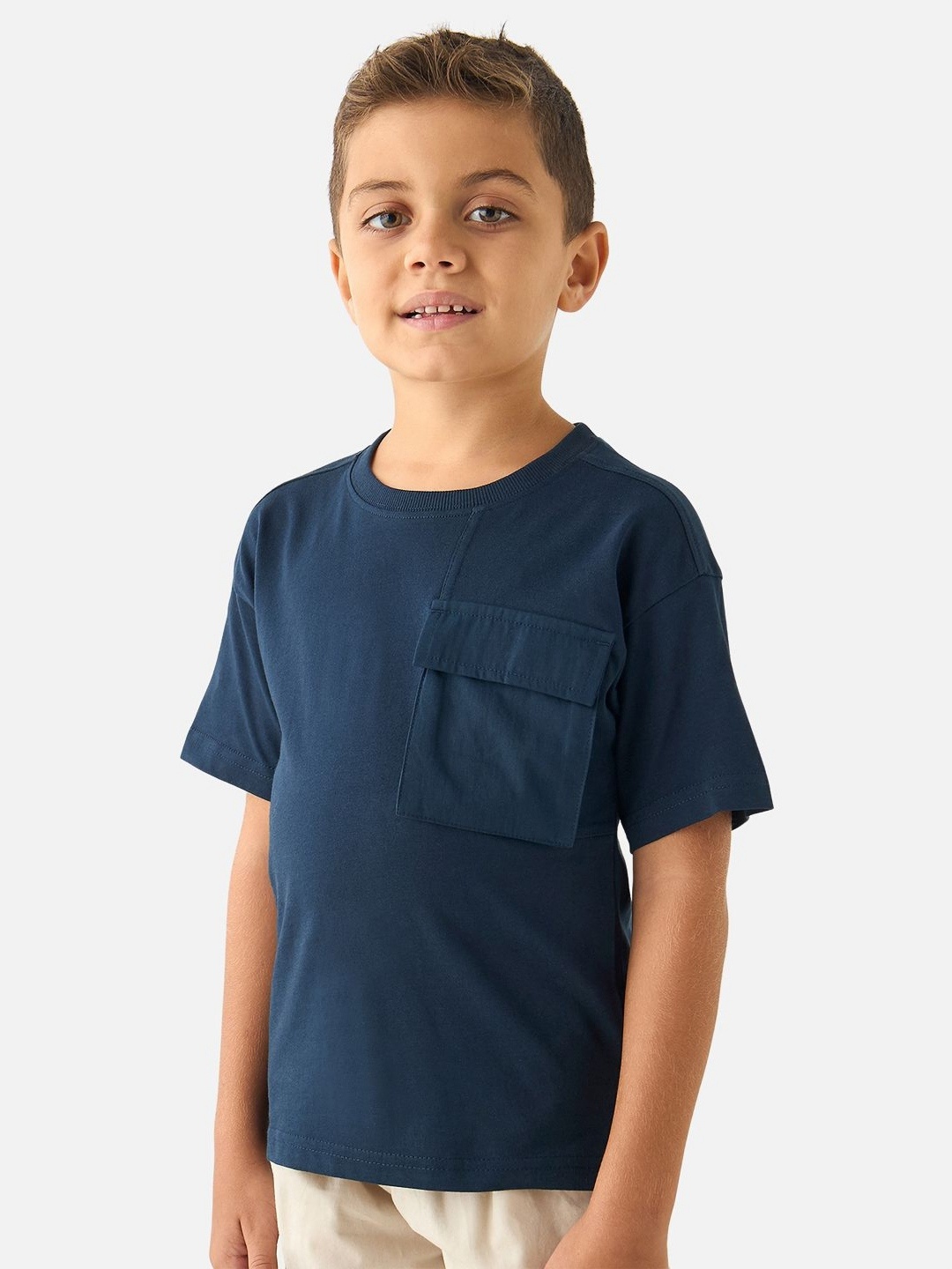 

Juniors by Babyshop Boys Solid Round Neck Cotton Relaxed Fit T-shirt, Teal