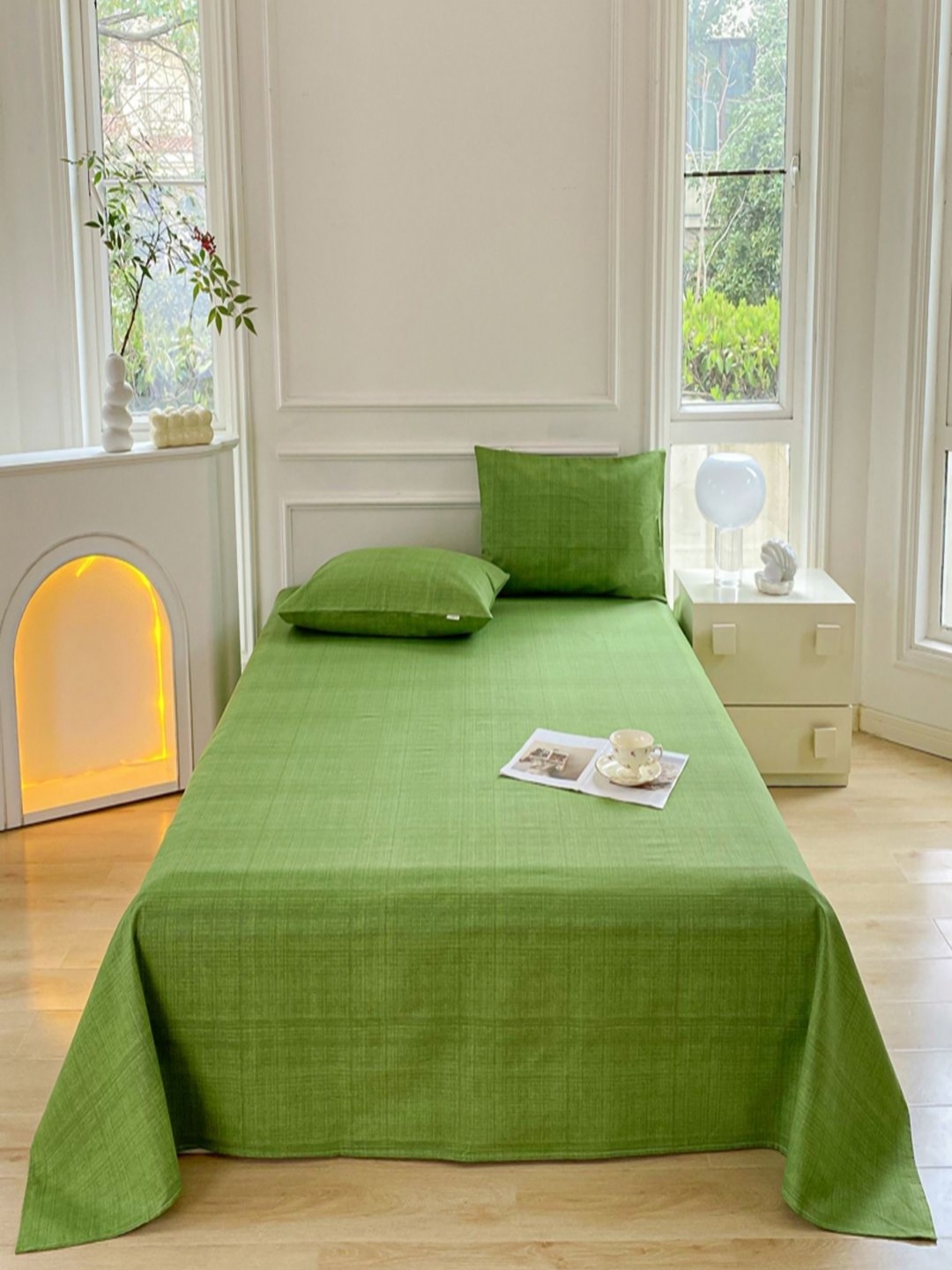 

JC HOME Green 150 TC King Bedsheet Set 2.5 x 2.3 m