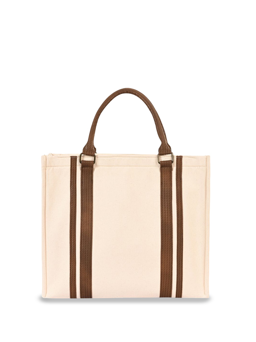 

earthbags Unisex Colourblocked Structured Handheld Bag, Brown