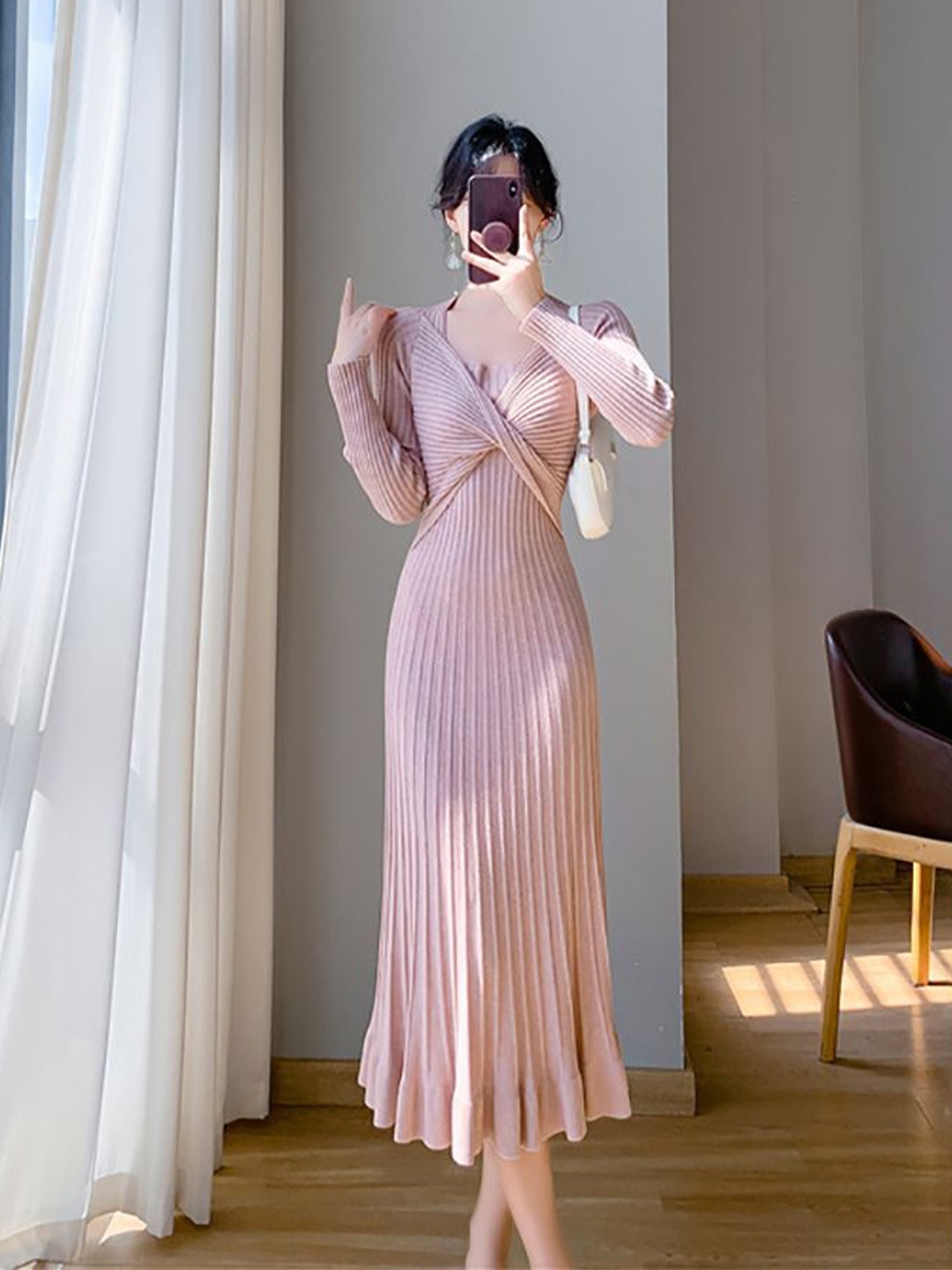 

StyleCast x Revolte Women A-Line Midi Dress, Pink