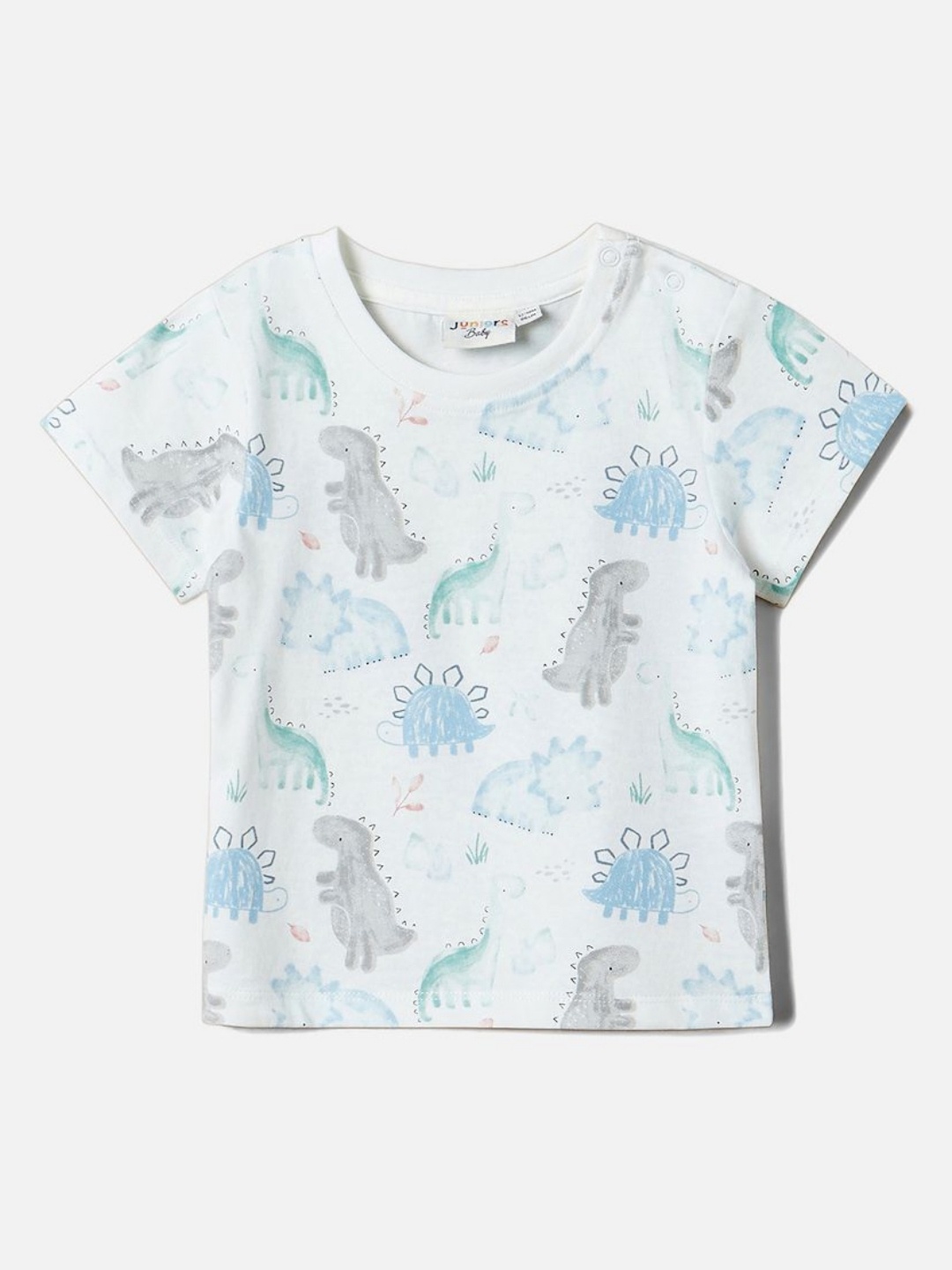 

Juniors by Babyshop Boys Conversational Printed Round Neck Cotton T-shirt, White
