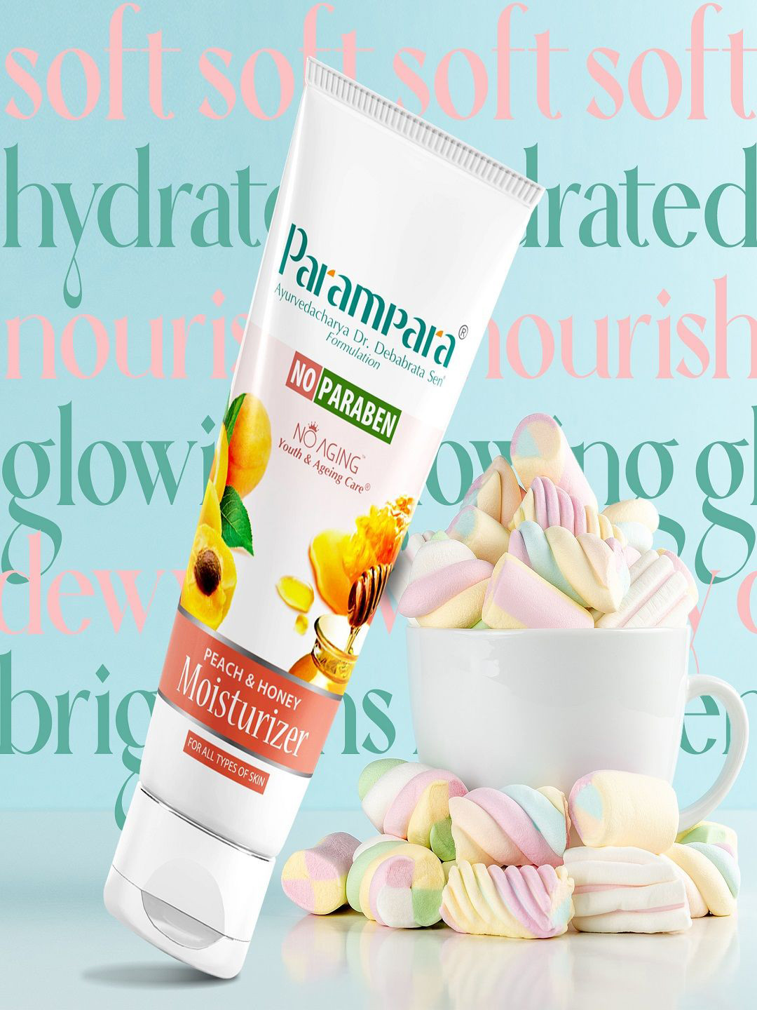 

Parampara Ayurved Peach & Honey Moisturiser - 100 ml, White
