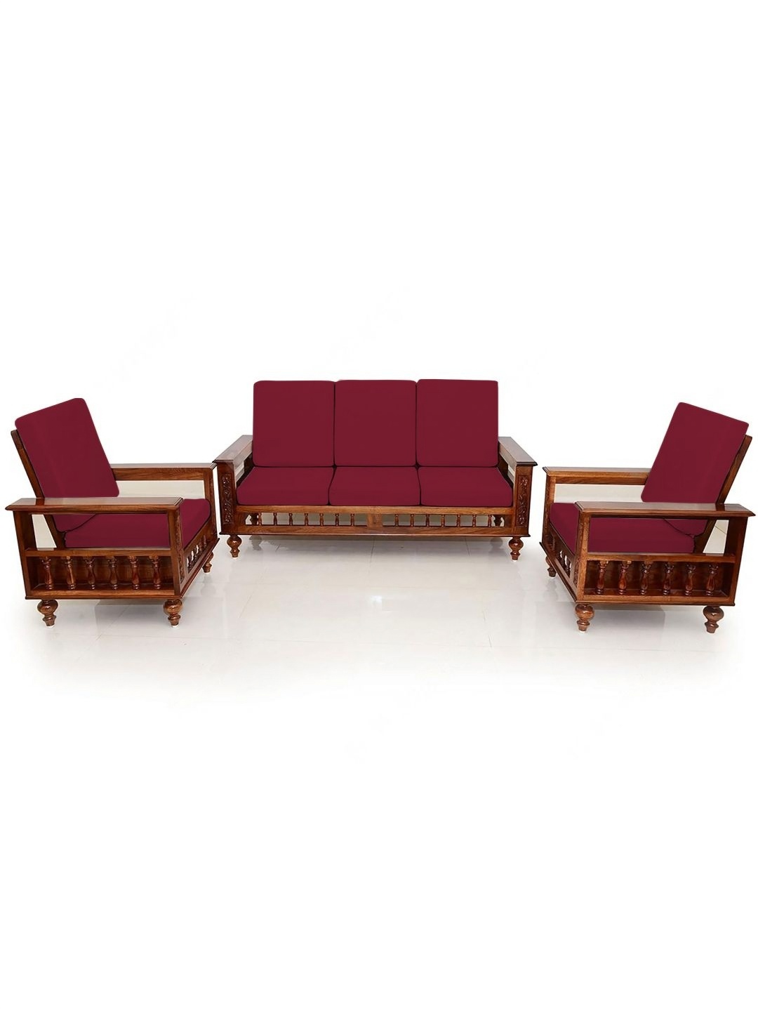 

Lazi Maroon 10 Pieces Elasticated 200 GSM Wooden Sofa Covers