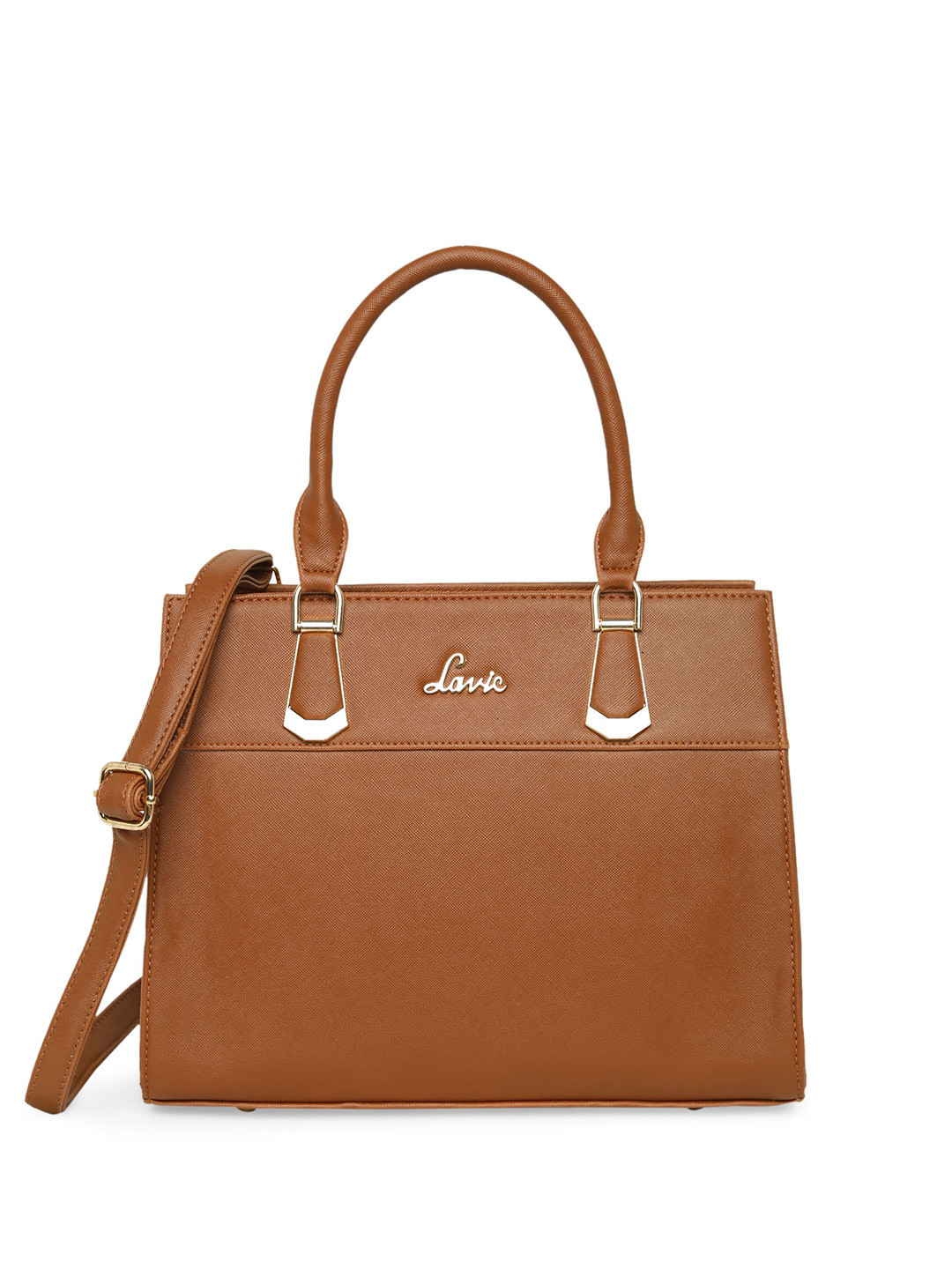 

Lavie Women Textured Solid Structured Handheld Bag, Brown