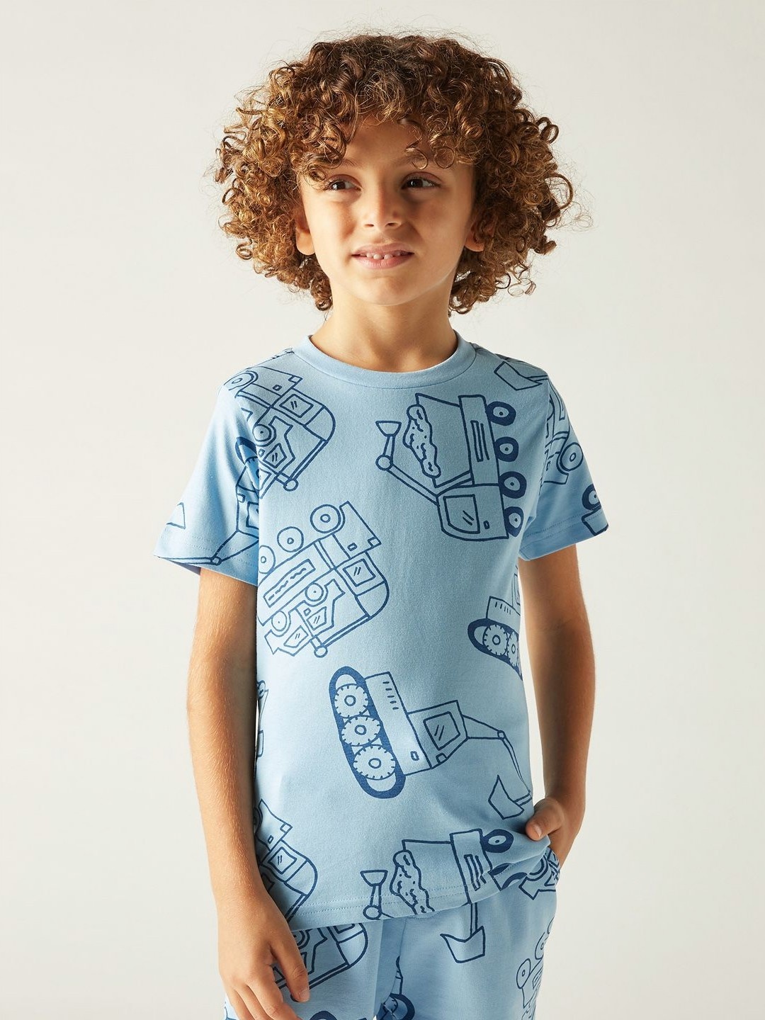 

Juniors by Babyshop Boys Graphic Printed Round Neck Cotton T-shirt, Blue