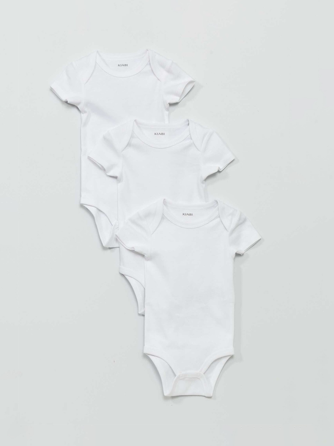 

KIABI Infant Girls Pack Of 3 Pure Cotton Bodysuit, White