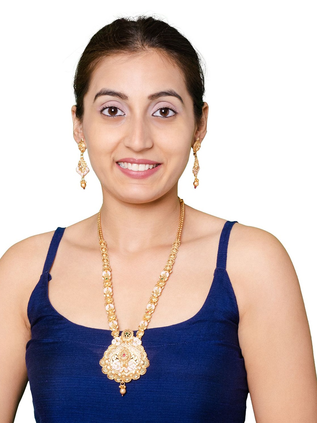 

Shining Jewel - By Shivansh Gold-Plated CZ Stone -Studded Jewellery Set