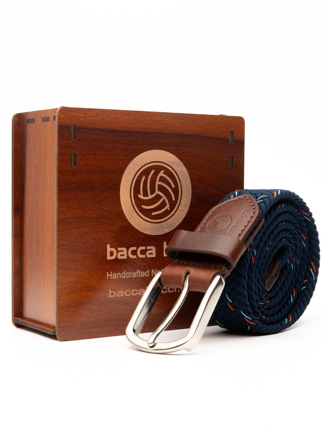 

bacca bucci Men Braided Tang Belt, Blue