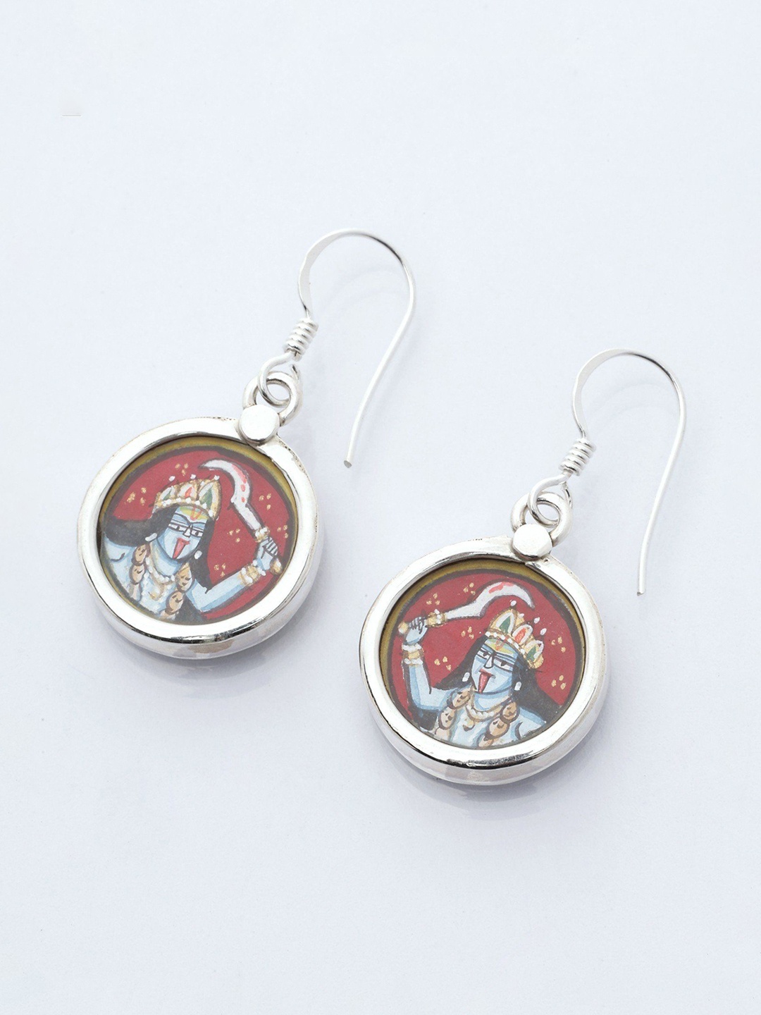 

Exotic India Silver-Plated Contemporary Drop Earrings