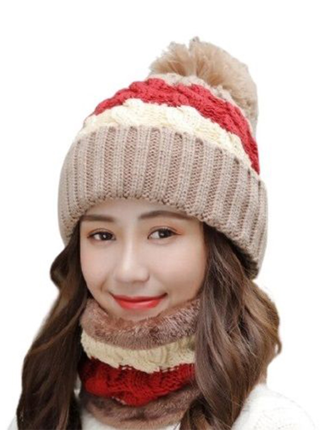 

Alexvyan Women Self Design Beanie, Brown