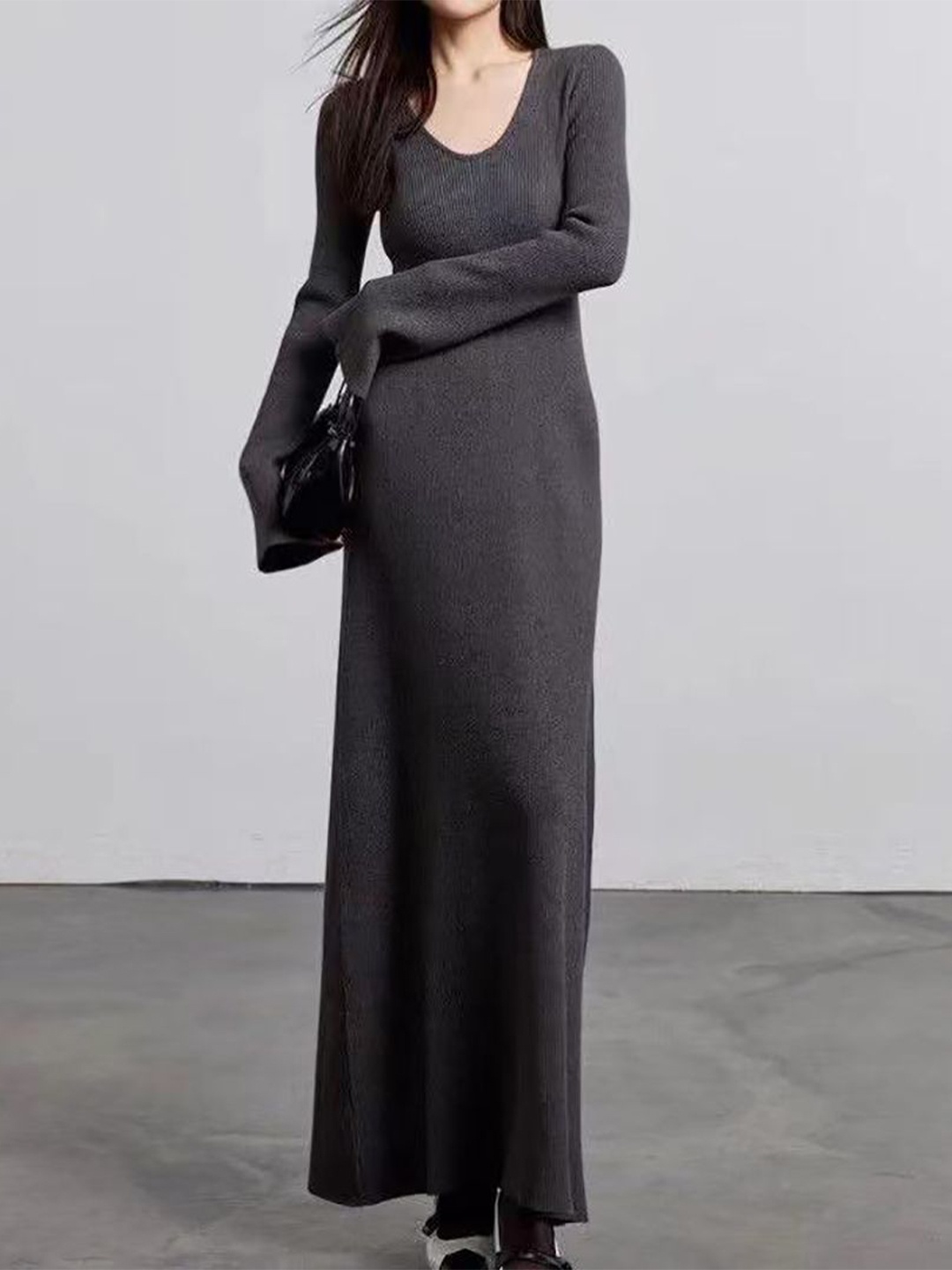 

StyleCast x Revolte Women Solid Maxi Dress, Grey