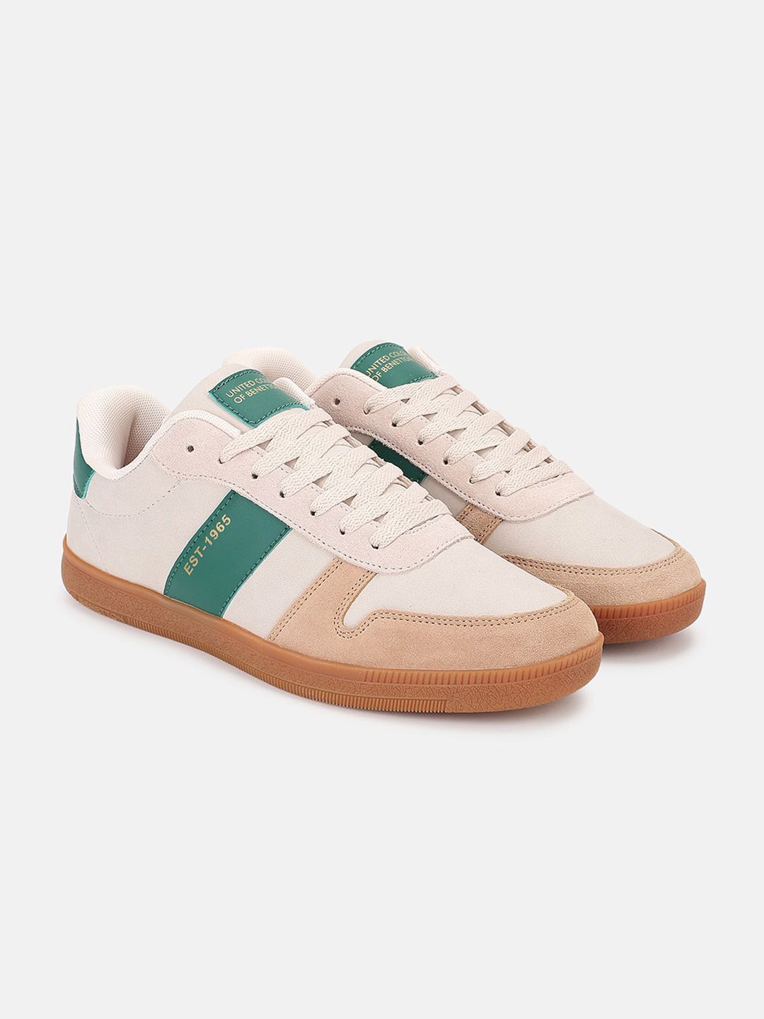 

United Colors of Benetton Men Colourblocked PU Sneakers, White