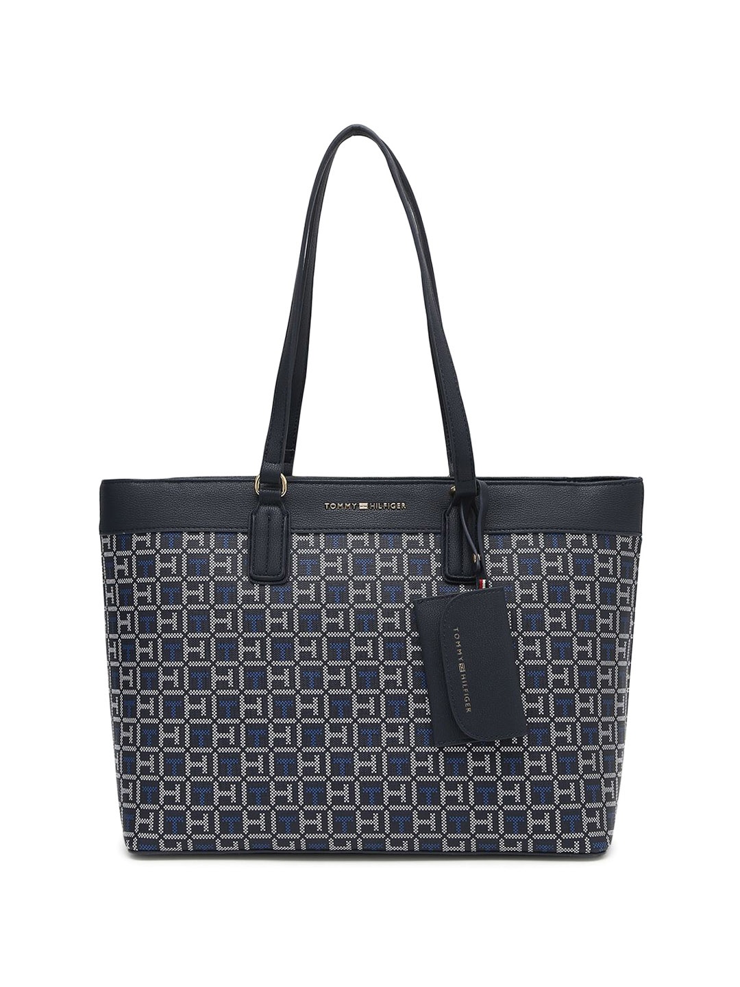 

Tommy Hilfiger Women Brand Logo Printed Shopper Shoulder Bag, Blue