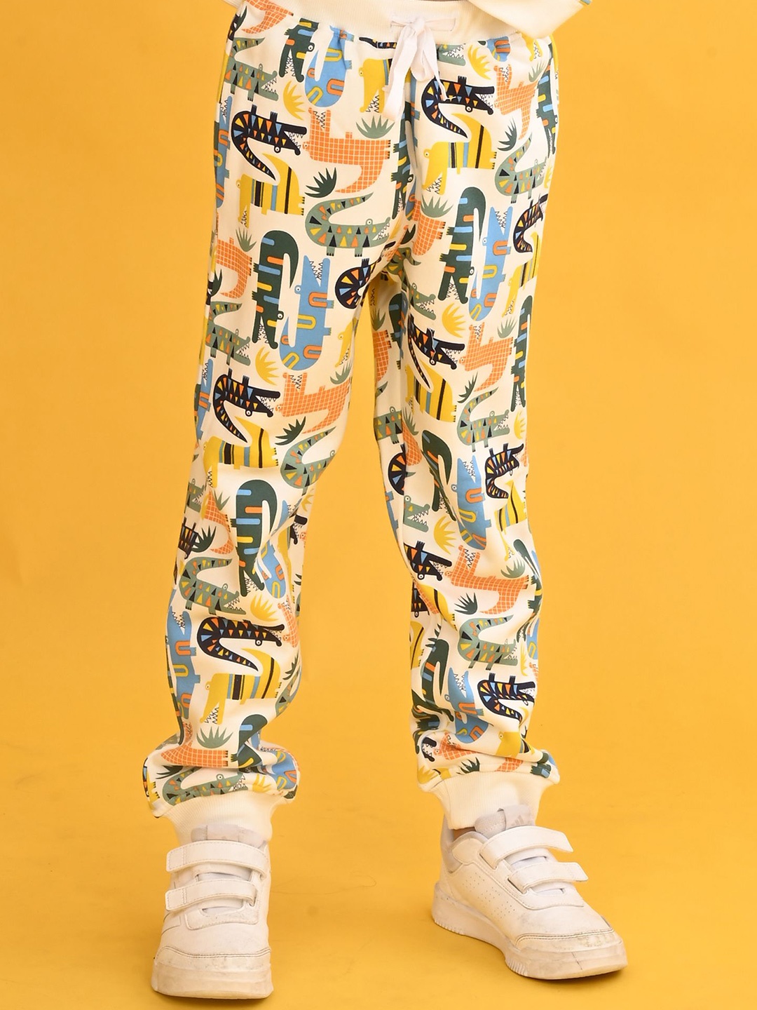 

Anthrilo Boys Printed Regular Fit Joggers, Off white