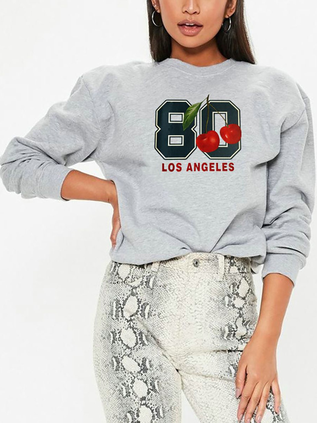 

StyleCast x Revolte Women Printed Cotton Top, Grey