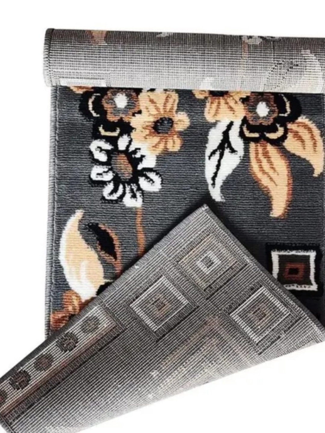 

Samjeeda Handloom carpets Red & Black Floral Printed Anti-Skid Woollen Carpet
