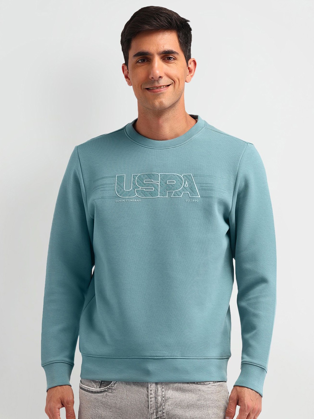 

U.S. Polo Assn. Denim Co. Men Printed Pullover Sweatshirt, Green