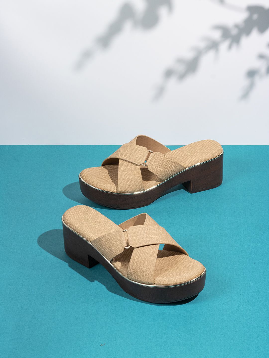 

Inc 5 Women Party Cross strap Platform Heel Sandals, Beige