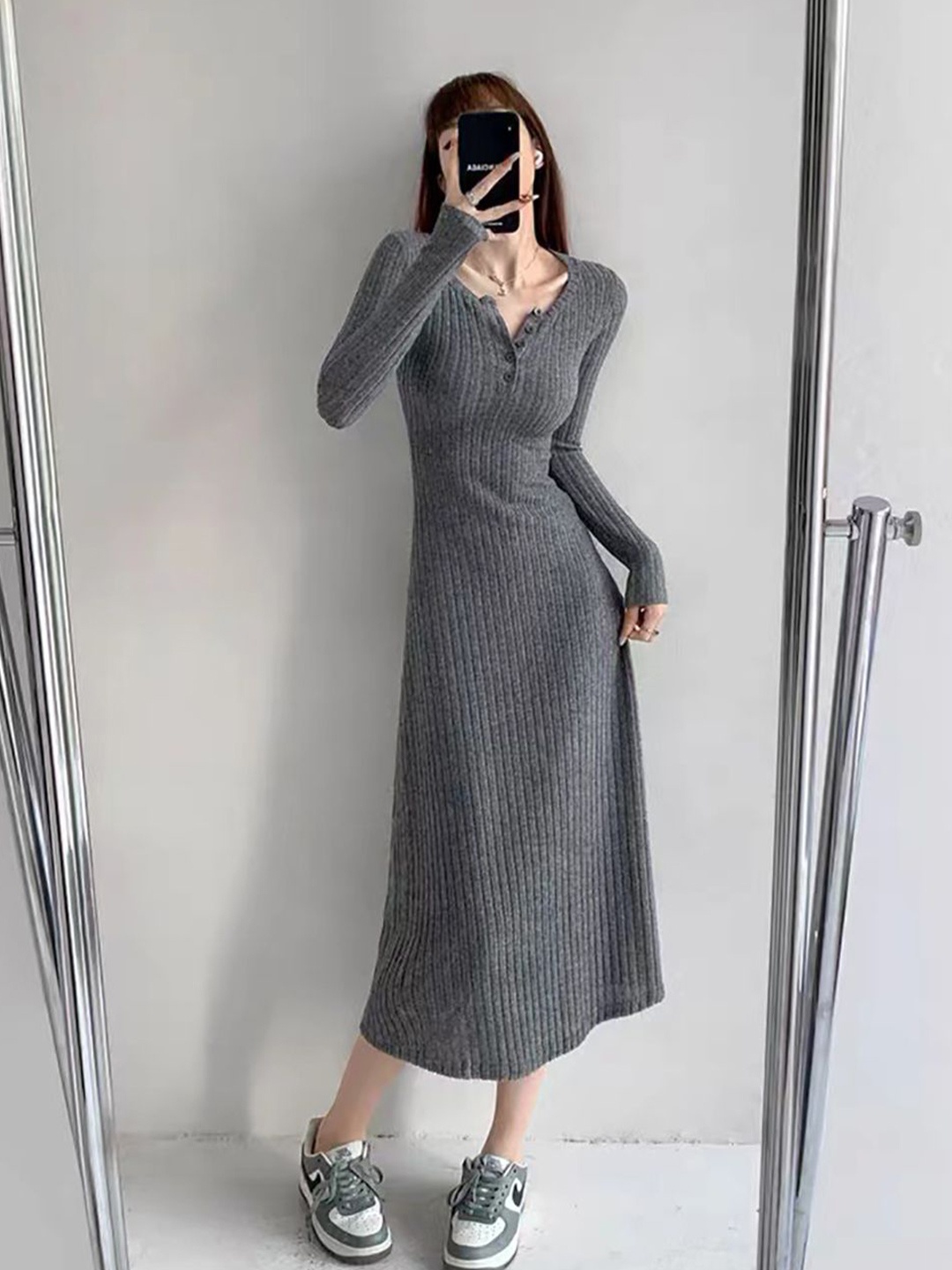 

StyleCast x Revolte Women A-Line Maxi Dress, Grey