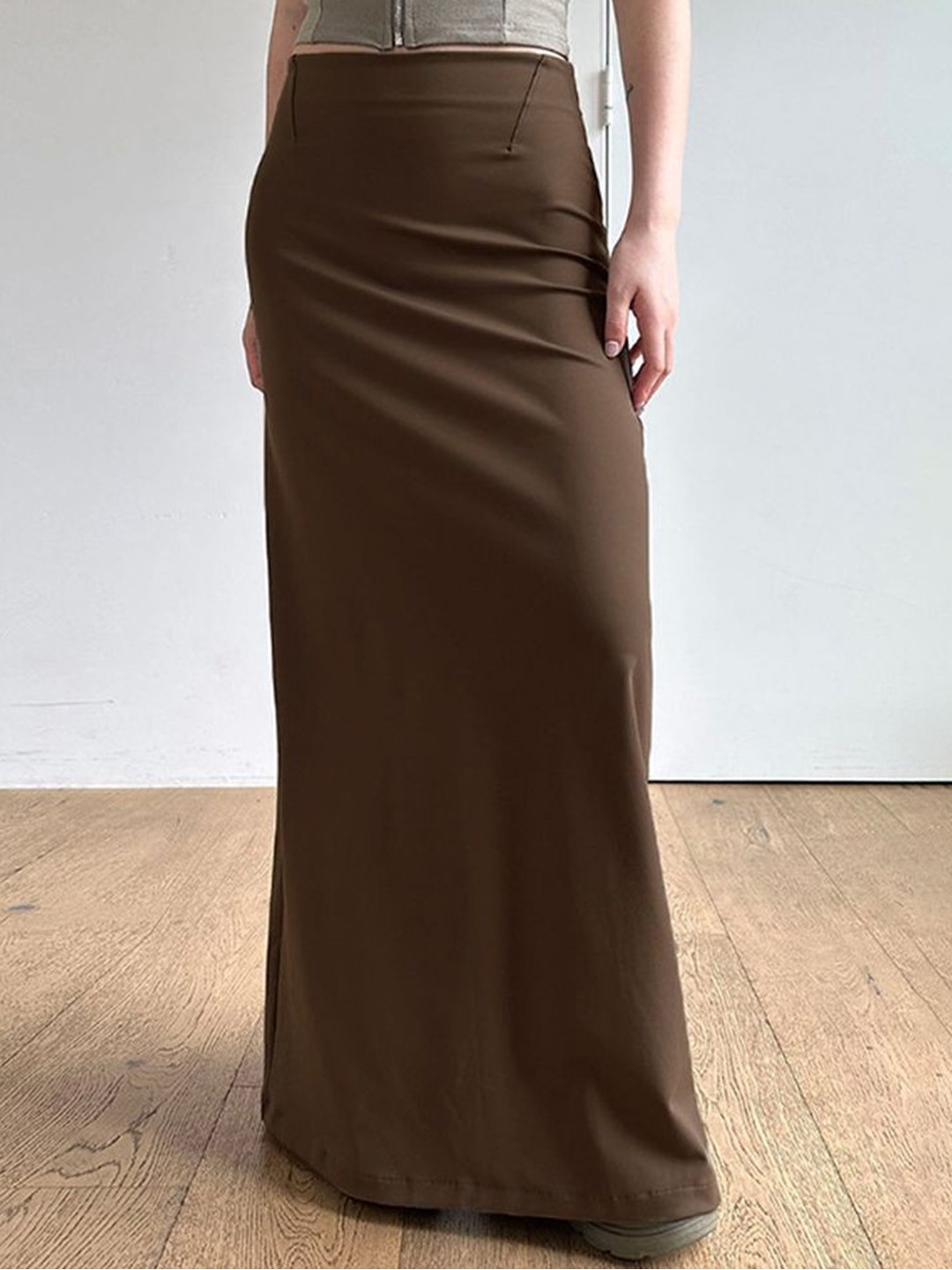 

LULU & SKY Women A-Line Maxi Skirt, Brown