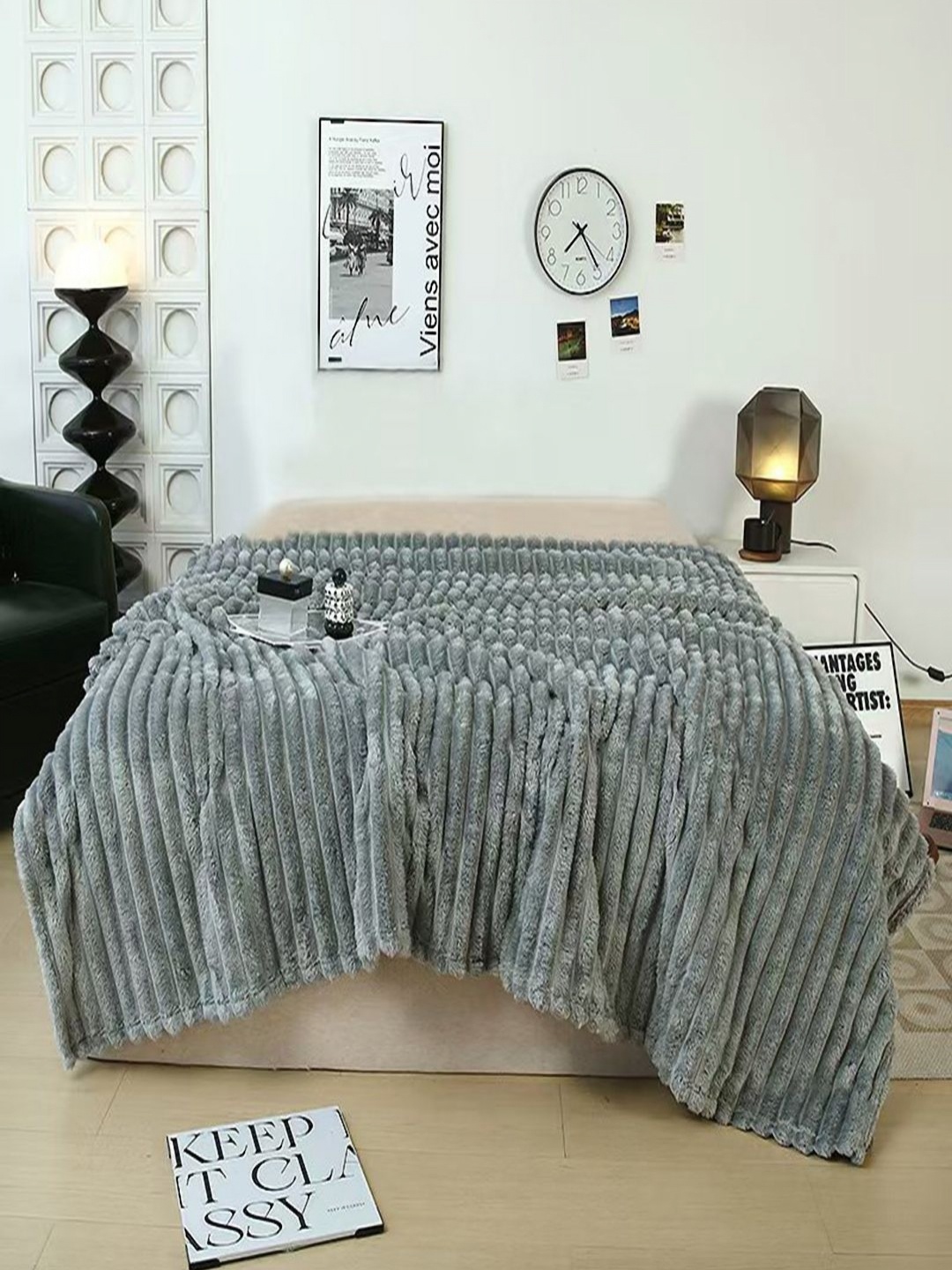 

JC HOME Grey AC Room 300 GSM Double Bed Blanket