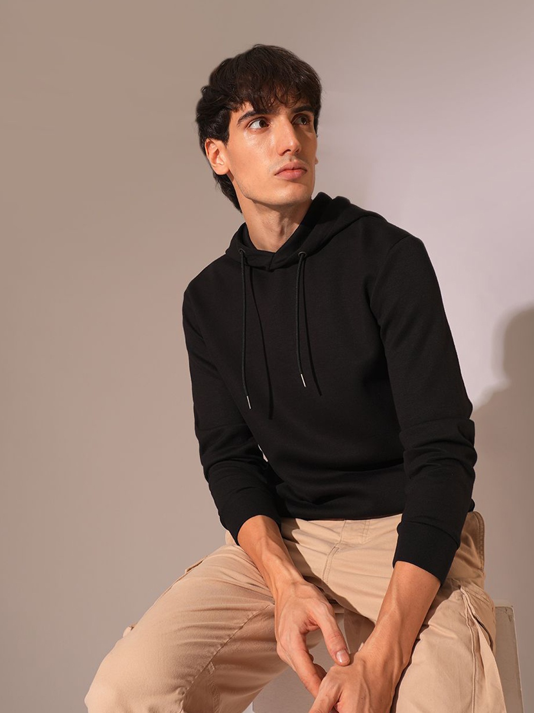 

SELECTED Men Hooded Sweatshirt, Black