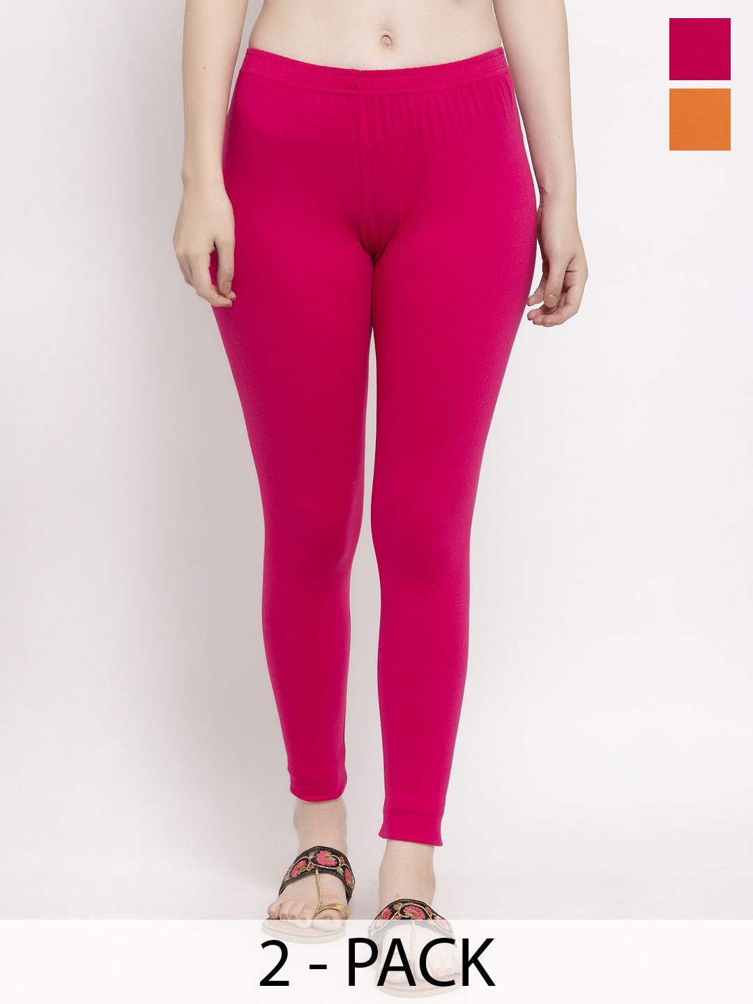 

Trend Level Women Pack Of 2 Cotton Ankle Length Leggings, Magenta