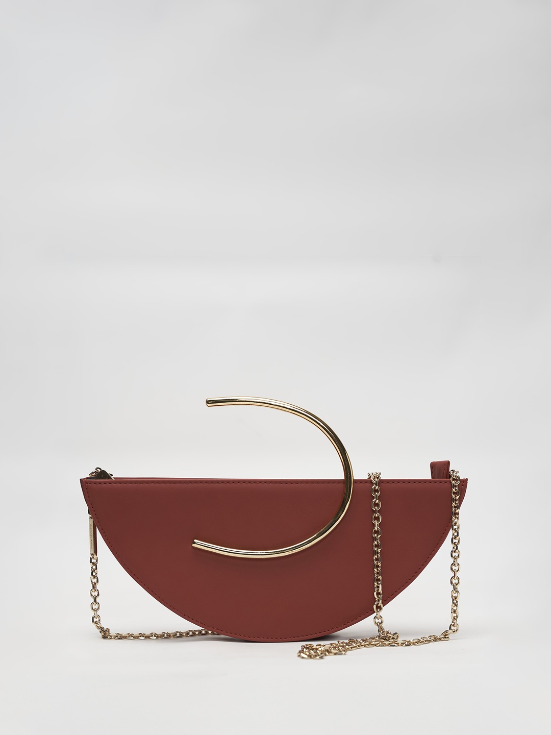 

TANN TRIM Women Textured Solid Half Moon Sling Bag, Maroon