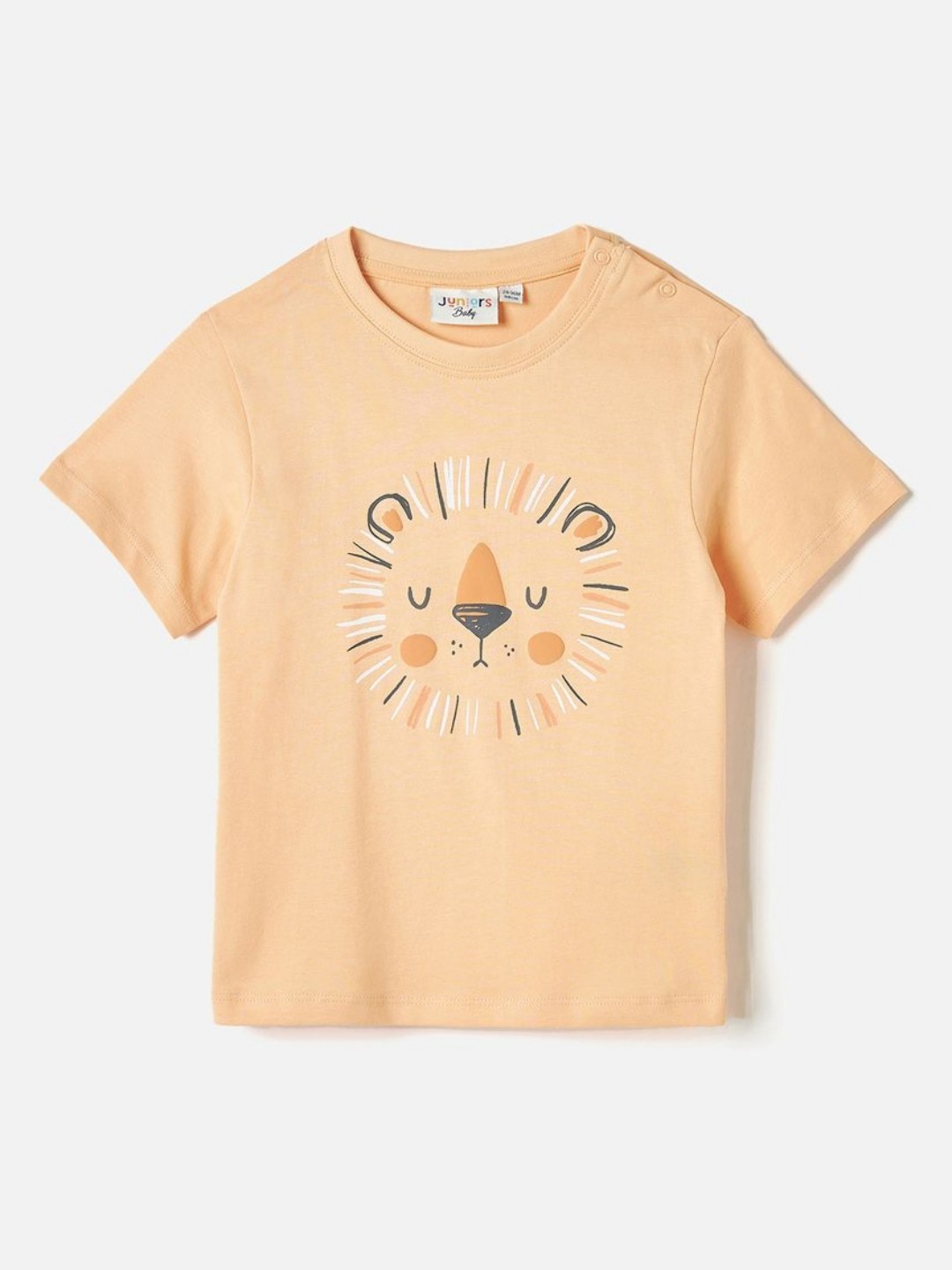 

Juniors by Babyshop Boys Graphic Printed Round Neck Cotton T-shirt, Peach