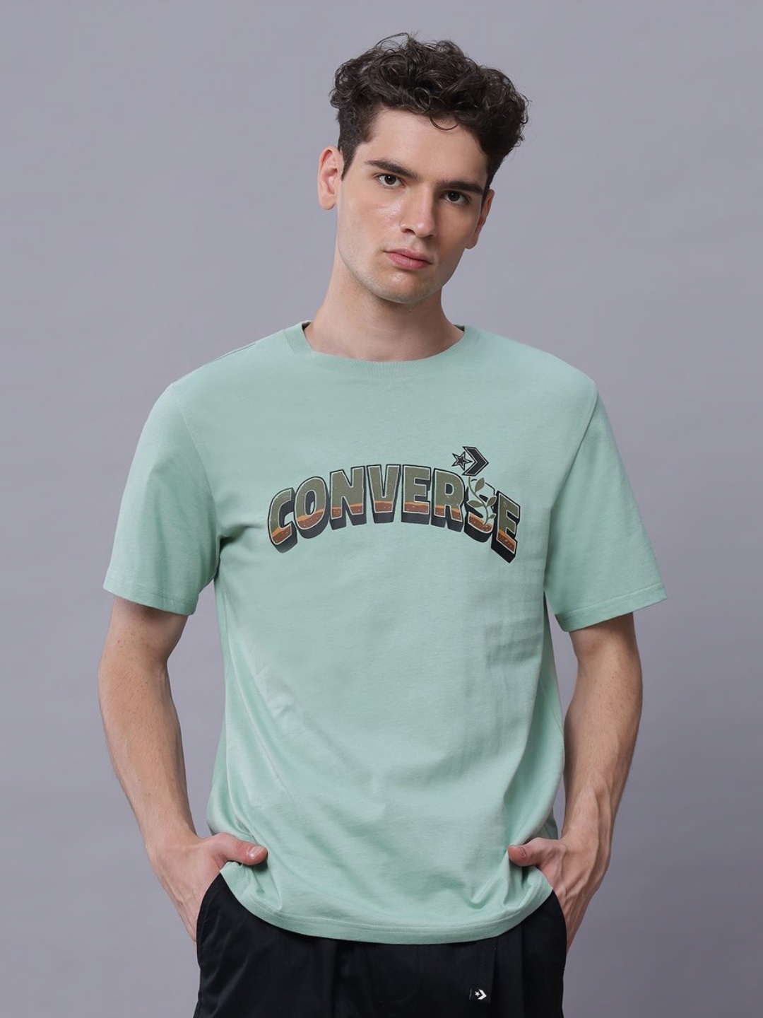 

Converse Men Star Chevron Plant T-Shirt, Sea green