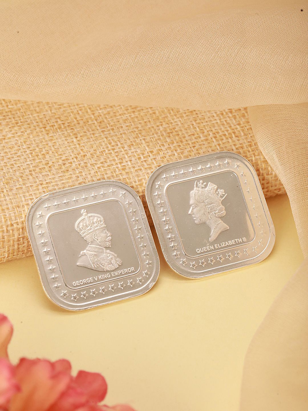 

Saraf RS Jewellery Pack Of 2 Queen Victoria Emperor George Pure 999 Silver Coin - 20gm