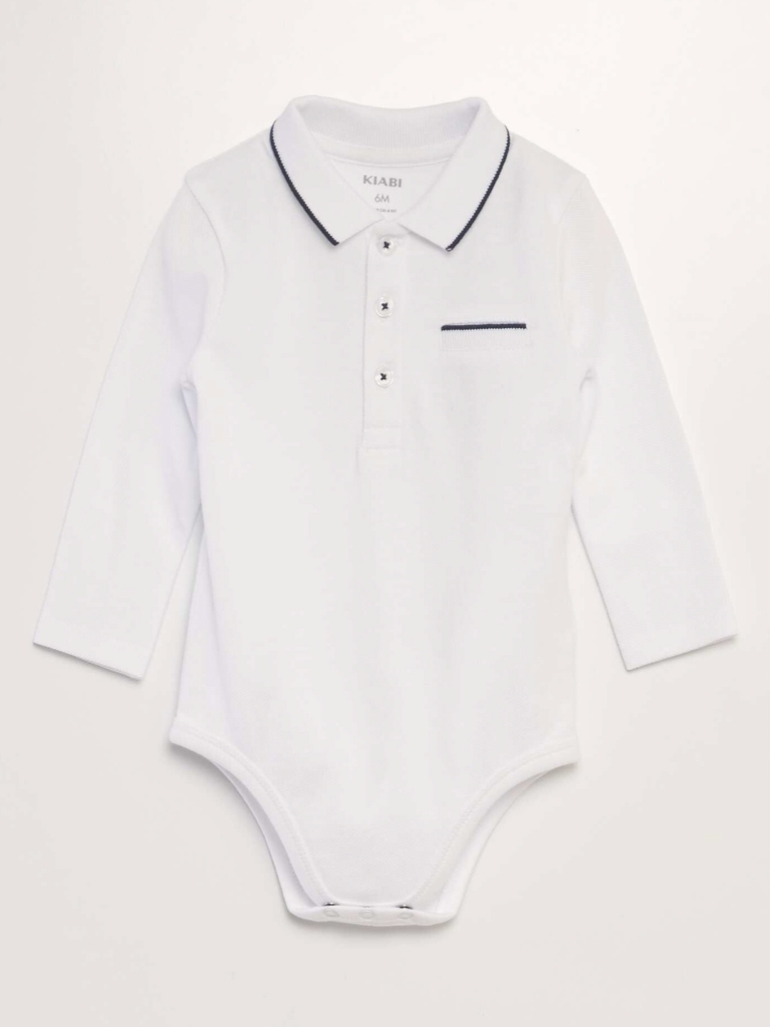 

KIABI Boys Solid Polo Collar Cotton T-shirt, White