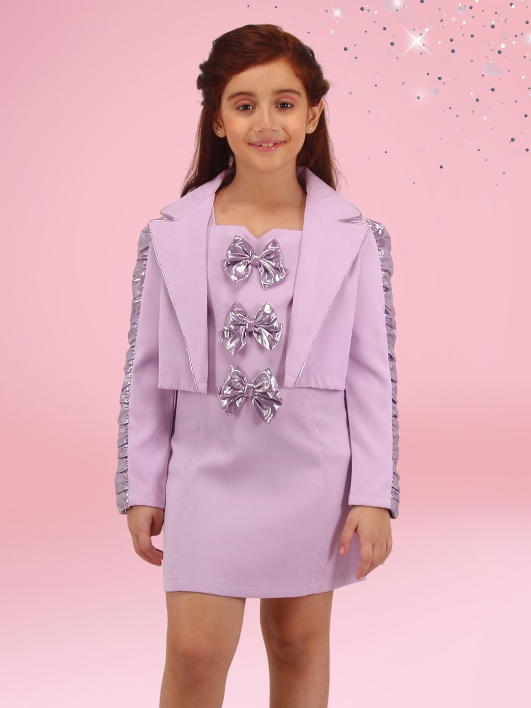 

CUTECUMBER Girls Embellished Sheath Above Knee Dress, Purple