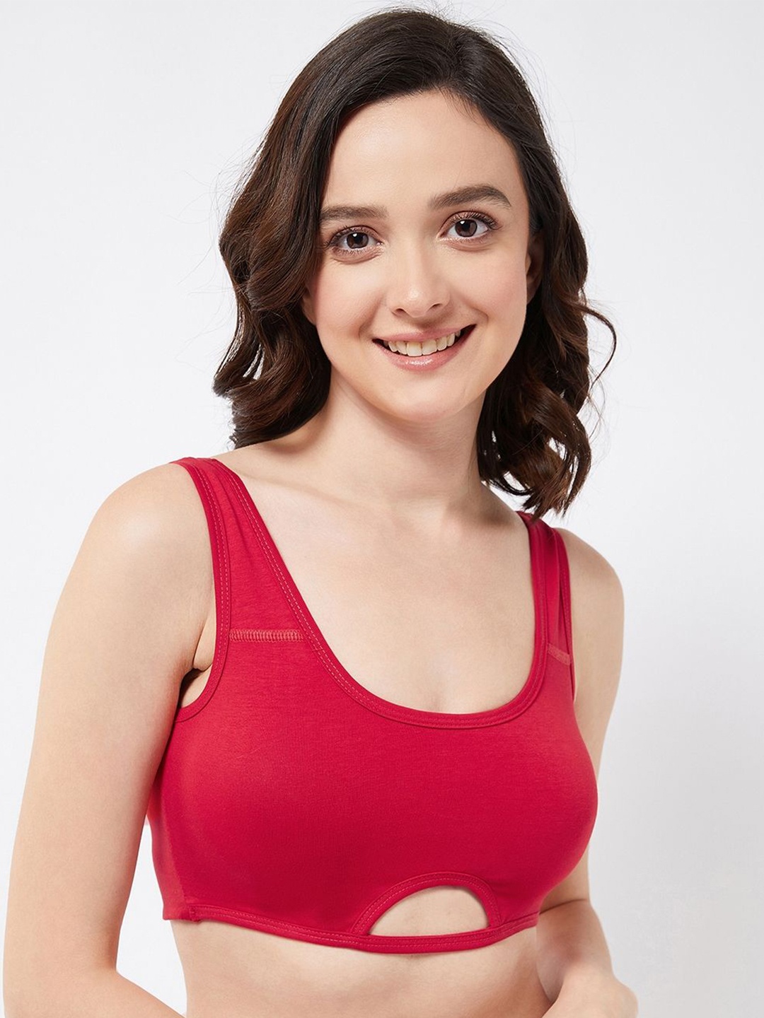 

COLOR CAPITAL Women Cotton Bralette Crop Top, Red