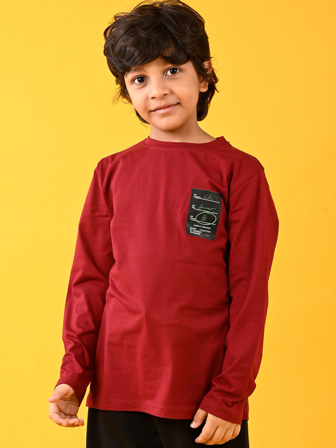 

Anthrilo Boys Solid Round Neck Cotton T-shirt, Red